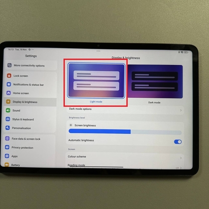 Donkere modus uitschakelen op de Xiaomi Pad 6