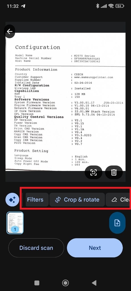 Scanopties bewerken op de Xiaomi Redmi Note 14 Pro