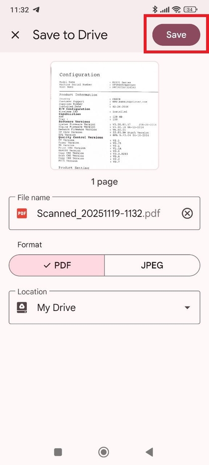 Gescand document opslaan op de Xiaomi Redmi Note 14 Pro