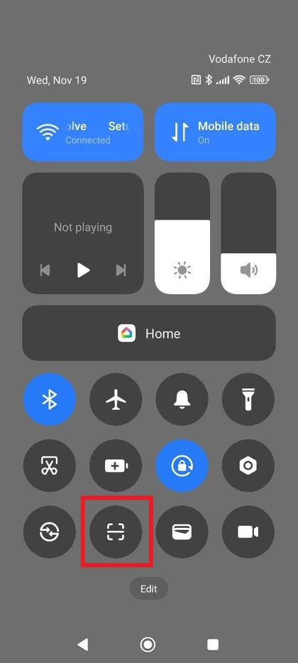 Bedieningspaneel op Redmi Note 14 Pro