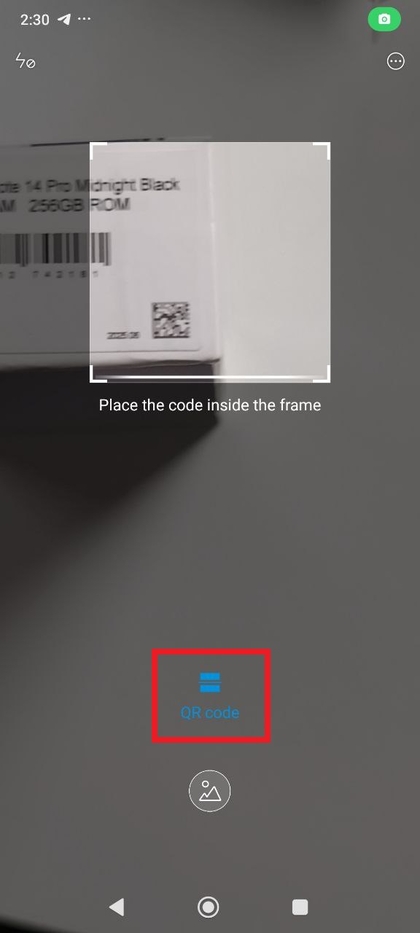 Redmi Note 14 Pro met scannerweergave