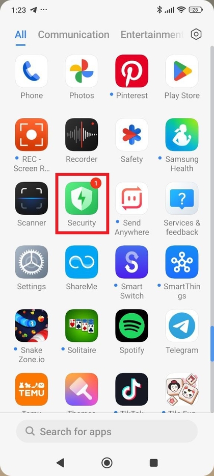 Xiaomi Security-app-pictogram op Redmi Note 14 Pro