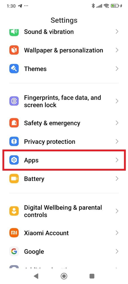 Navigeren naar de sectie Apps op Xiaomi Redmi Note 14 Pro