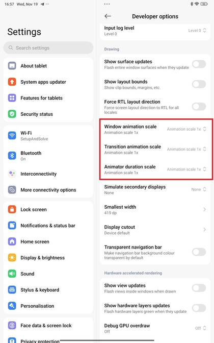 Animatieschaal aanpassen op Xiaomi Redmi Pad Pro