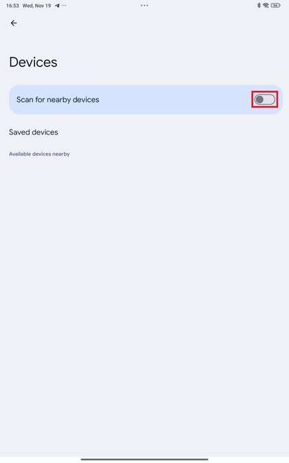 Instelling voor scannen naar apparaten in de buurt op Xiaomi Redmi Pad Pro