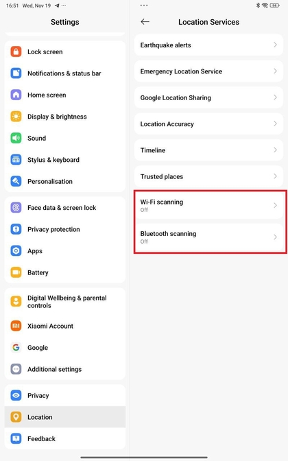 Locatiediensten uitschakelen op Xiaomi Redmi Pad Pro