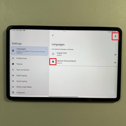 Xiaomi Pad 6 pictogram voor taal verwijderen