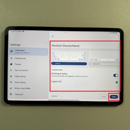 Xiaomi Pad 6 voltooiing van het toevoegen van de taal