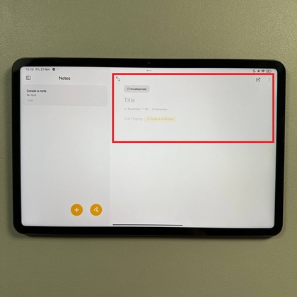 Xiaomi Pad 6 open de Notes-app