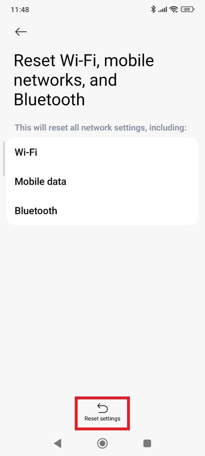 Bevestig het resetten van de instellingen op Xiaomi Redmi Note 14 Pro