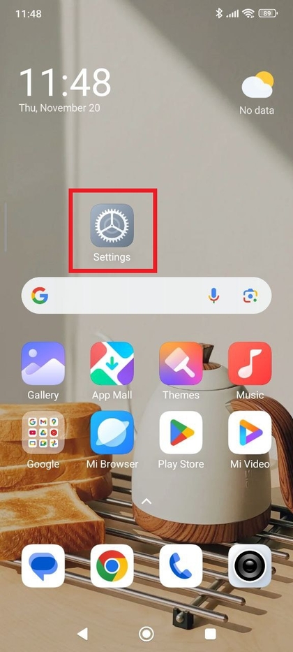 Pictogram van de app Instellingen op Xiaomi Redmi Note 14 Pro