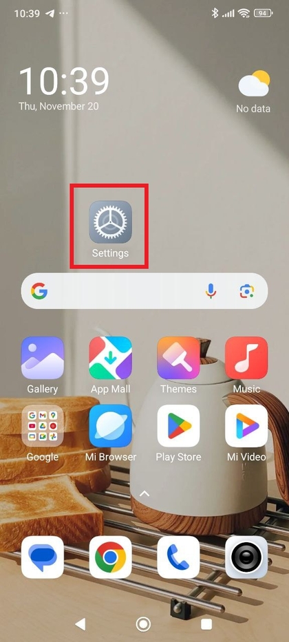Instellingen openen op Xiaomi Redmi Note 14 Pro