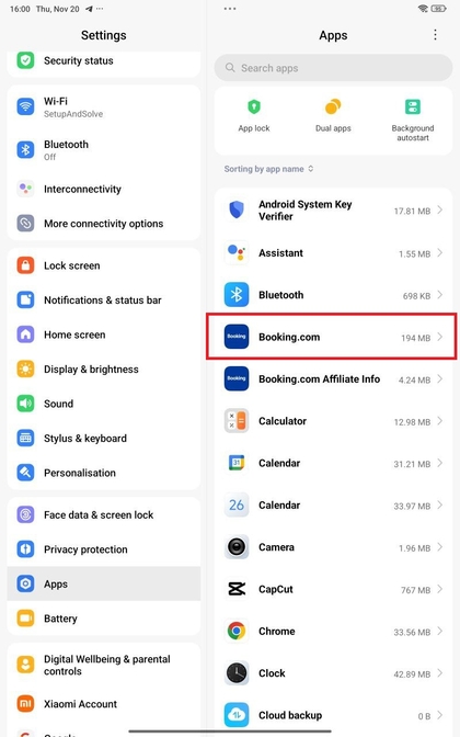 Xiaomi Home-app selecteren voor verwijdering
