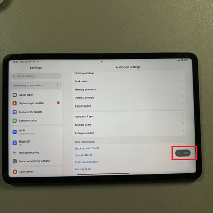 Voorbeeld van schermopname in actie op Xiaomi Pad 6