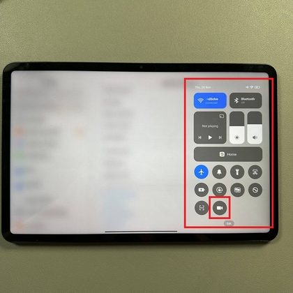 Snelmenu op Xiaomi Pad 6 met schermopname-optie