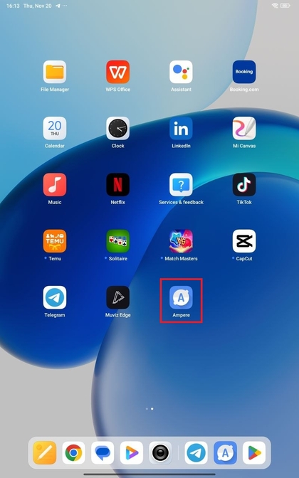 Open de Ampere-app op Xiaomi Redmi Pad Pro