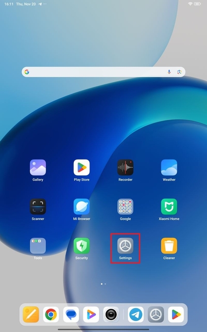 Play Store-pictogram op Xiaomi Redmi Pad Pro