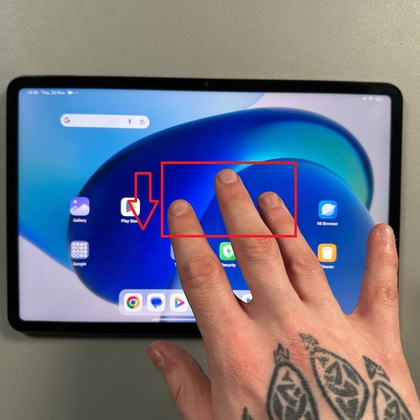 Gebaar met drie vingers op Xiaomi Pad 6