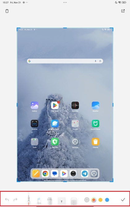 De screenshot bewerken of opslaan
