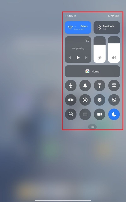 Het meldingenpaneel openen op de Xiaomi Redmi Pad Pro