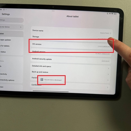 Ontwikkelaarsmodus inschakelen via MIUI-versietaps