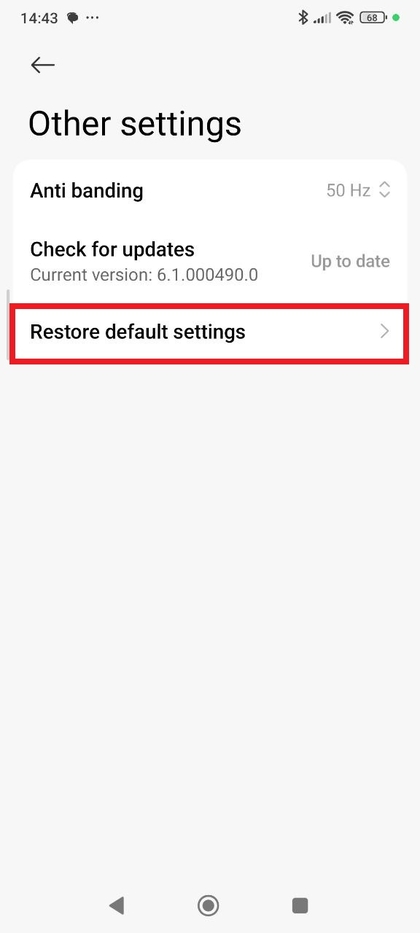 Standaardinstellingen herstellen in camera-instellingen op Xiaomi Redmi Note 14 Pro