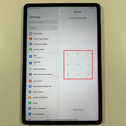 Een beveiligingspatroon instellen op Xiaomi Redmi Pad Pro