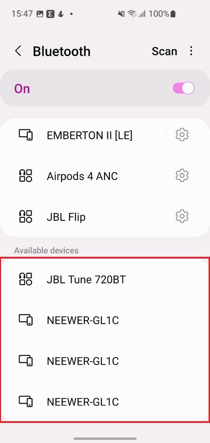 Koppelingslijst met JBL Tune 720BT