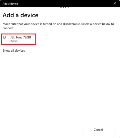 JBL Tune 720BT verbinden met een Windows-laptop