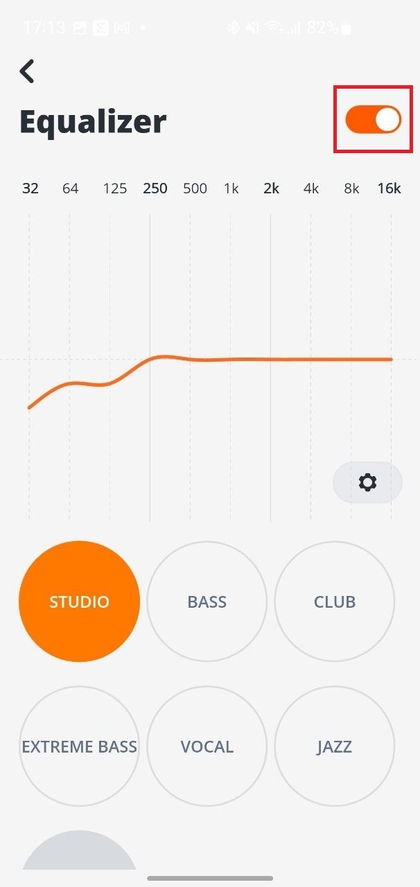 De equalizer inschakelen