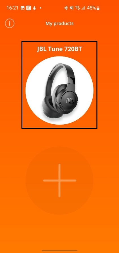 JBL Tune 720BT selecteren uit de apparatenlijst in de app