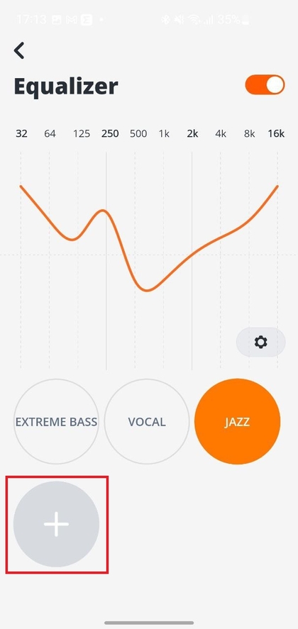 Een nieuwe equalizer-preset maken in de JBL-app