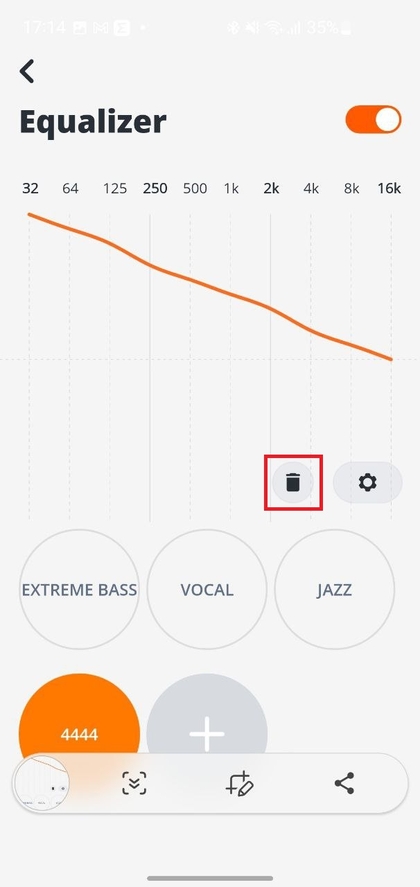 Een equalizer-preset verwijderen
