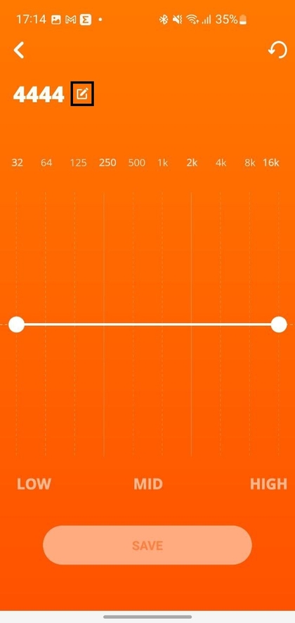 Een nieuwe equalizer-preset een naam geven