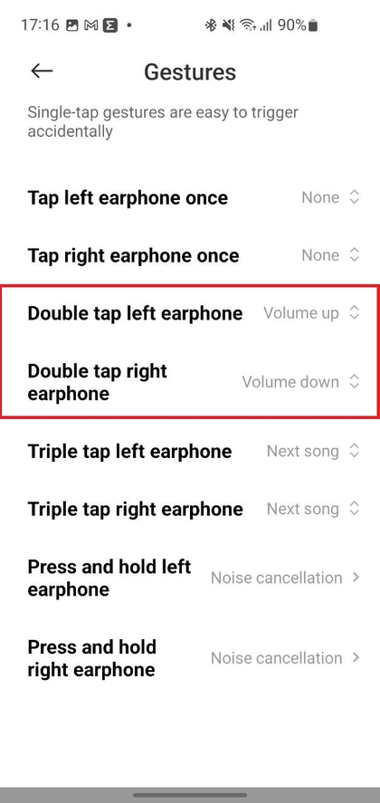 Dubbel drukken op Redmi Buds 6 Lite-oordopjes voor volumeregeling