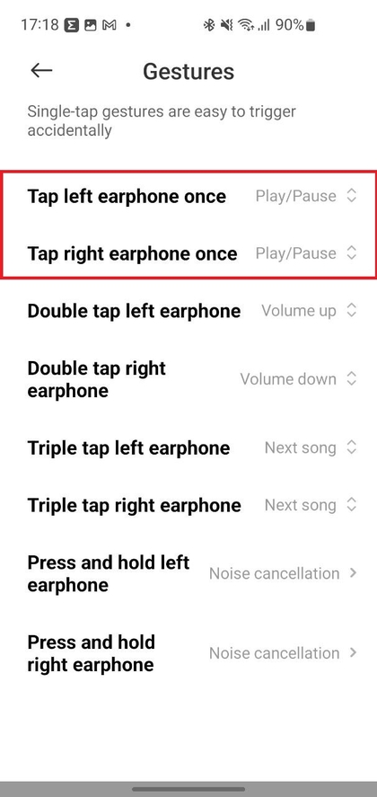 E&eacute;n keer drukken op Redmi Buds 6 Lite-oordopjes