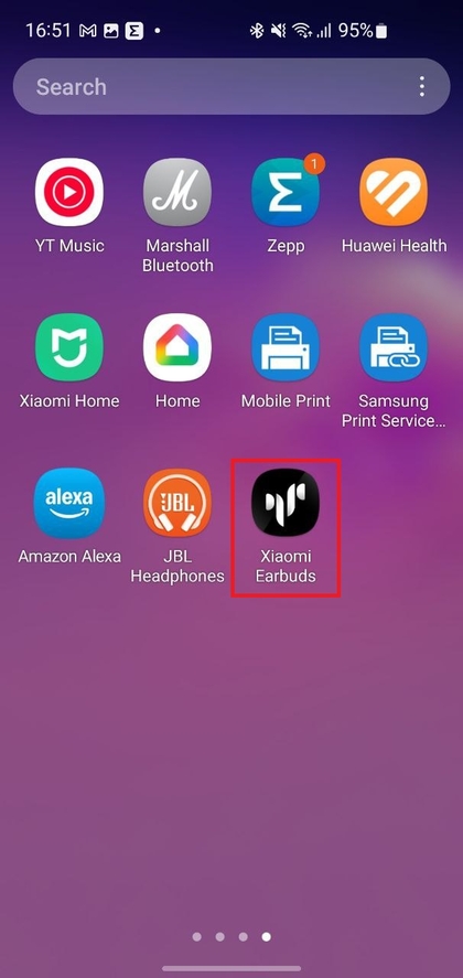 Xiaomi Earbuds-applicatie weergegeven op een smartphonescherm