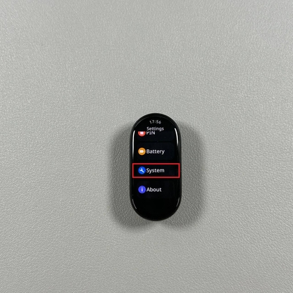 Systeemsectie in het instellingenmenu