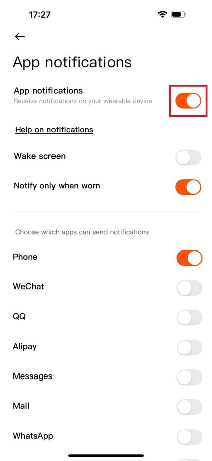 Pop-up met machtigingen in de Mi Fitness-app