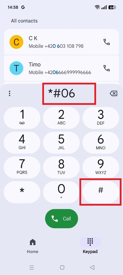 Realme C75 met de Telefoon-app met de code