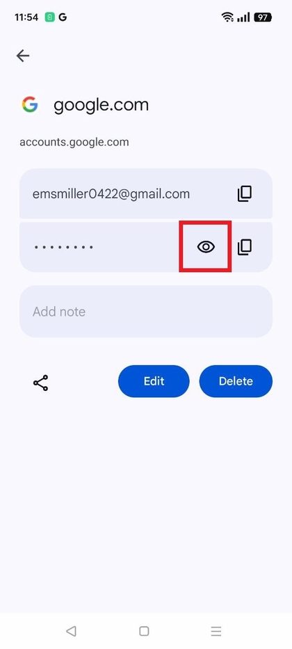 Pictogram om gebruikersnaam te kopi&euml;ren op Realme C75