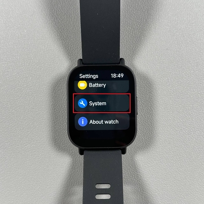 Systeemoptie in het instellingenmenu