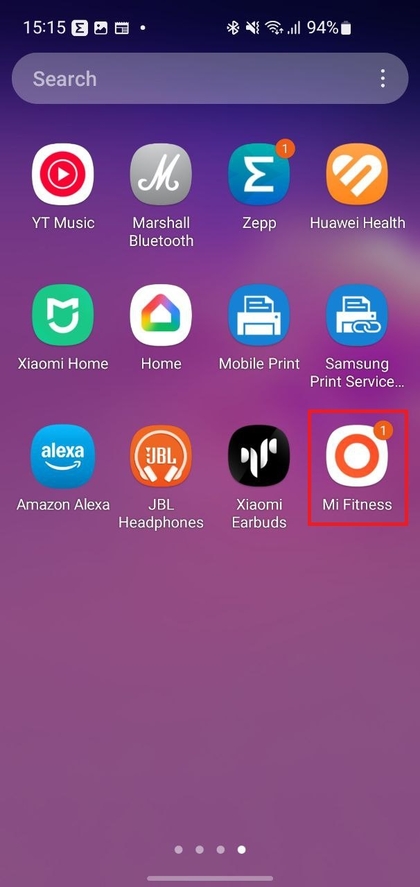 De Mi Fitness-app openen