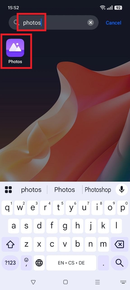 Foto's-app openen op Realme C75