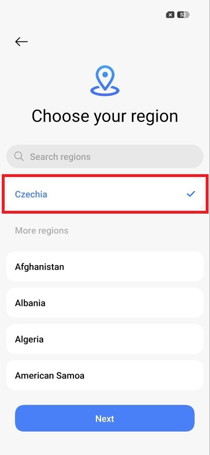 Regio selecteren op POCO F8 Pro