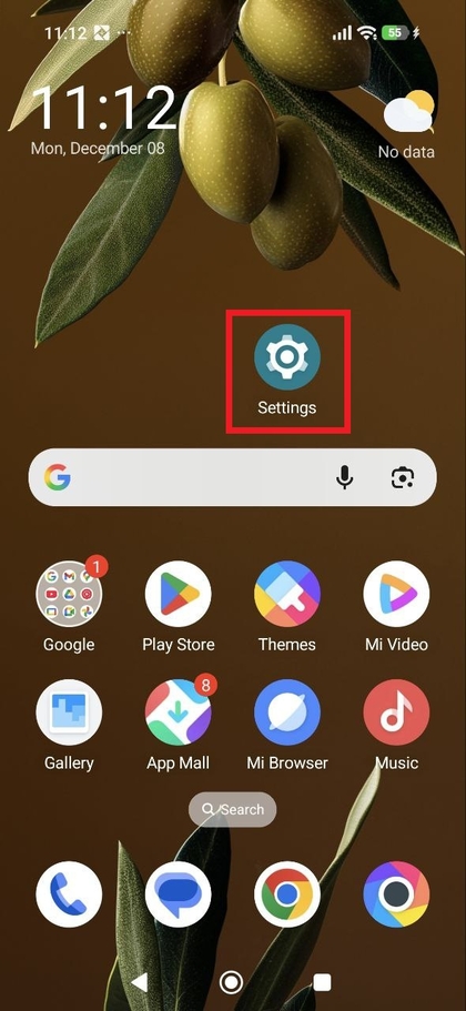 Instellingen openen op POCO F8 Pro