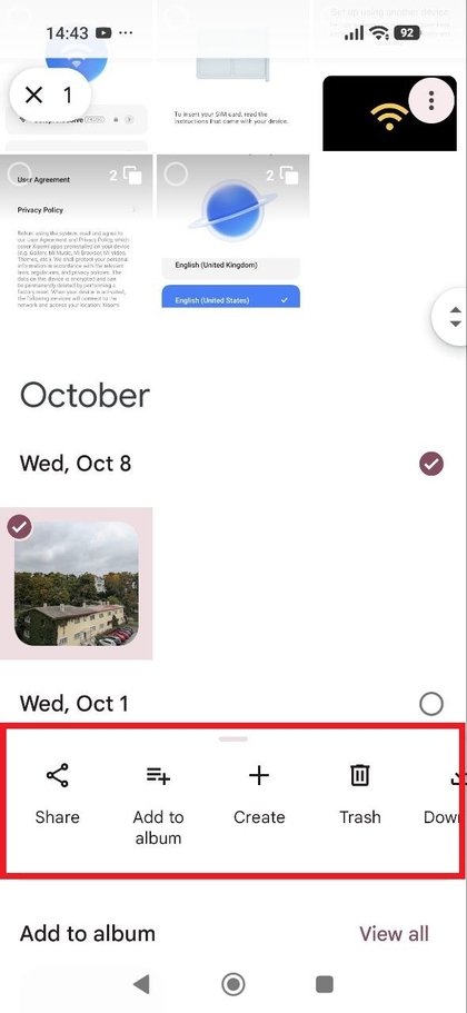 Toegang tot extra opties in de Galerij-app op POCO F8 Pro