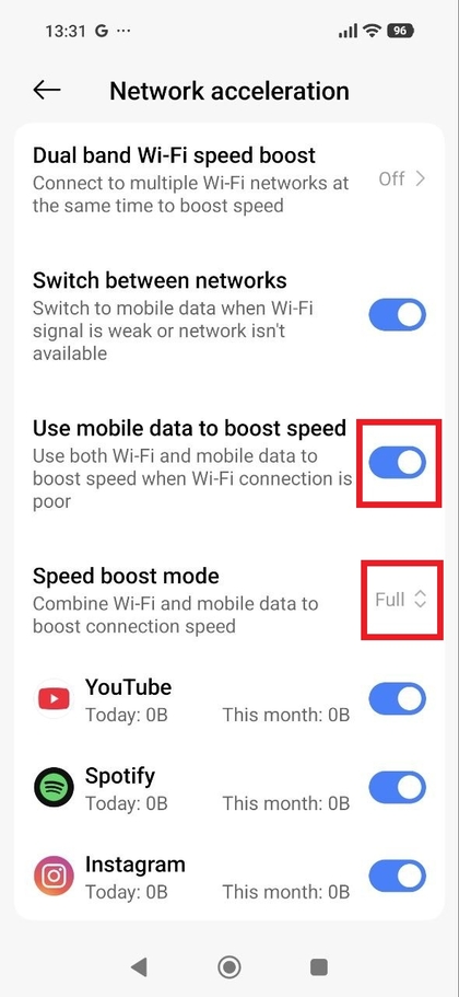 Aanpassingen versnelling op POCO F8 Pro