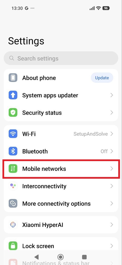 Instellingen voor mobiele data op POCO F8 Pro