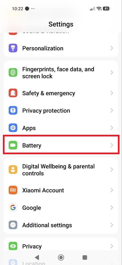 Batterij-instellingen op POCO F8 Pro